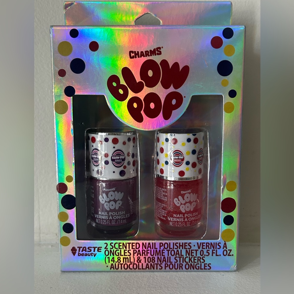 Charms Blow Pop Scented Nail Polish Duo - Purple & Pink. New.